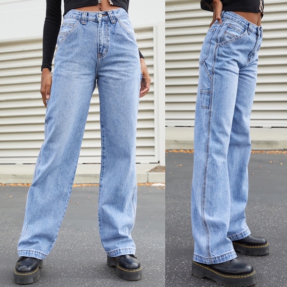 Brandy Melville Denim - John Galt Light Wash Carpenter Wide Leg Jeans Brandy Melville NWOT